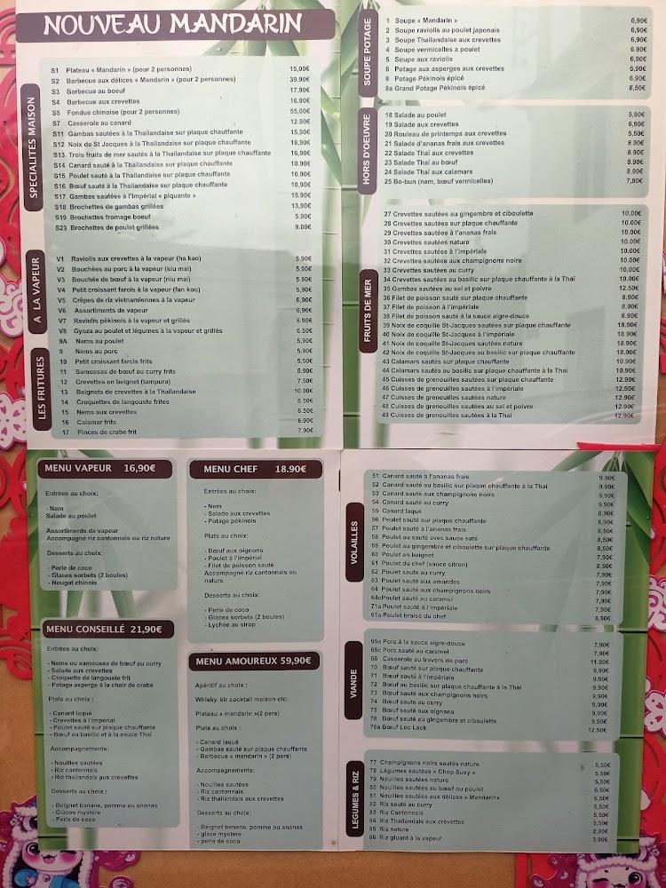 Nouveau Mandarin - Menu Image 1